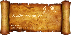 Göndör Malakiás névjegykártya